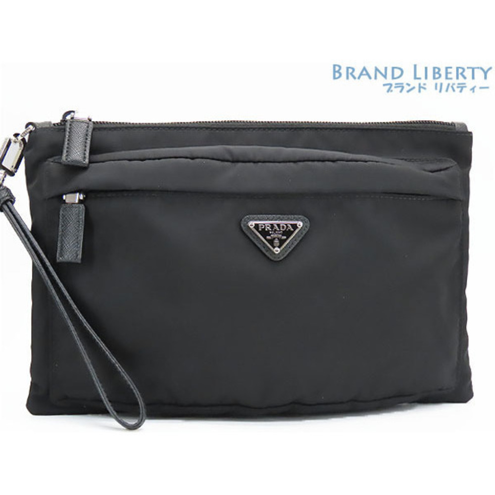 Prada Clutch Tessuto bag handbag hand strap black